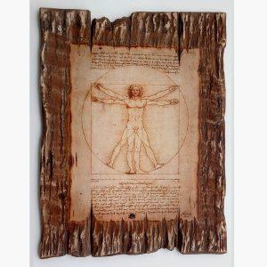 Ξύλινο Κάδρο - Leonardo da Vinci Vitruvian man
